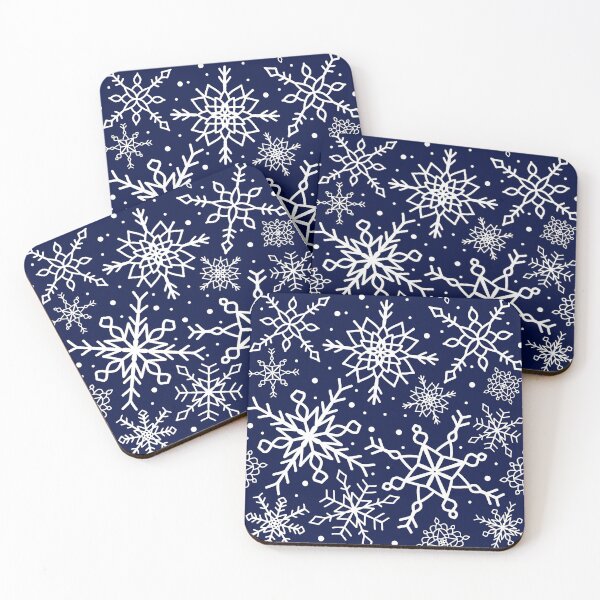 Item preview, Midnight Blue Snowflake Pattern designed and sold by seasprayart.