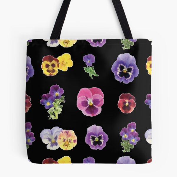 Item preview, Watercolor Violet Yellow Pink Flowers on Black designed and sold by Pavnud.