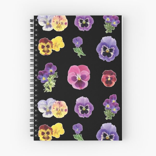 Item preview, Watercolor Violet Yellow Pink Flowers on Black designed and sold by Pavnud.