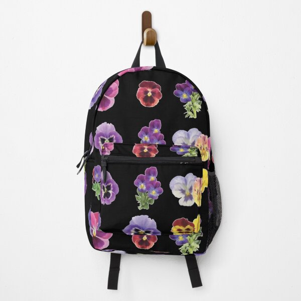 Item preview, Watercolor Violet Yellow Pink Flowers on Black designed and sold by Pavnud.