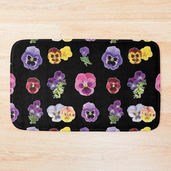 Item preview, Watercolor Violet Yellow Pink Flowers on Black designed and sold by Pavnud.
