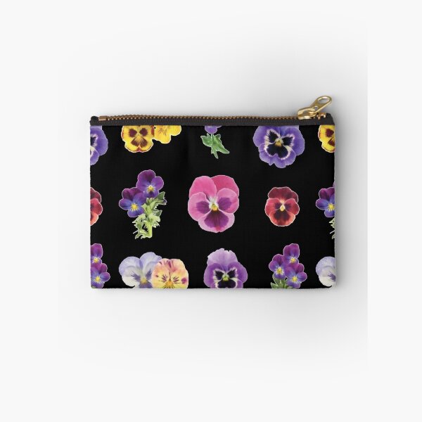 Item preview, Watercolor Violet Yellow Pink Flowers on Black designed and sold by Pavnud.