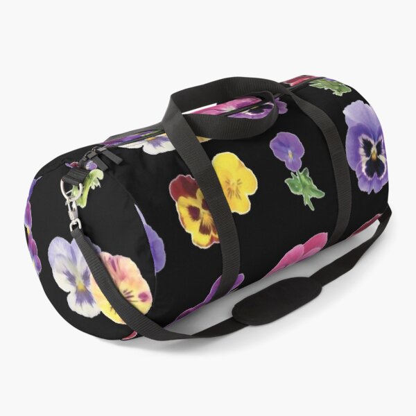 Item preview, Watercolor Violet Yellow Pink Flowers on Black designed and sold by Pavnud.