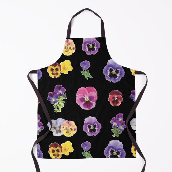 Item preview, Watercolor Violet Yellow Pink Flowers on Black designed and sold by Pavnud.