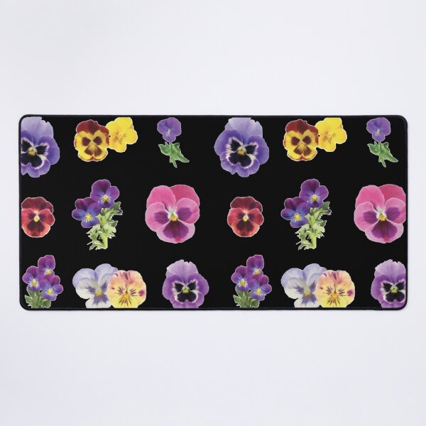 Item preview, Watercolor Violet Yellow Pink Flowers on Black designed and sold by Pavnud.