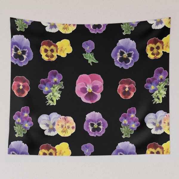 Item preview, Watercolor Violet Yellow Pink Flowers on Black designed and sold by Pavnud.