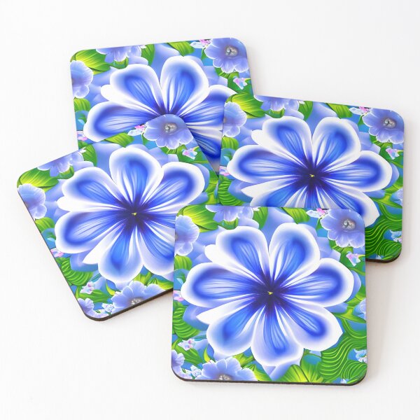 Artikelvorschau, Blaue Blumentapete entworfen und verkauft von The Love Quill.
