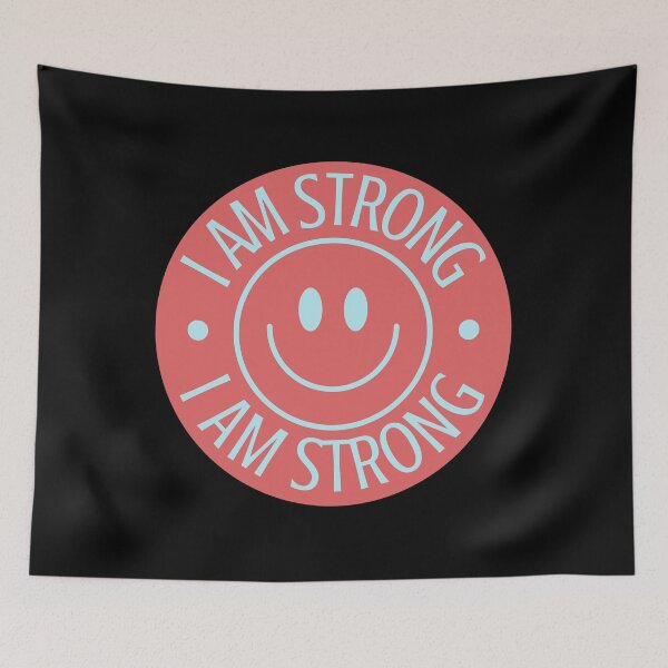 Item preview, I Am Strong Smiley Face designed and sold by NinniShop.