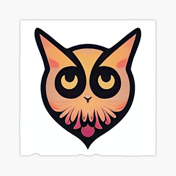 a cat and an owl | owl cat | cat and owl Sticker