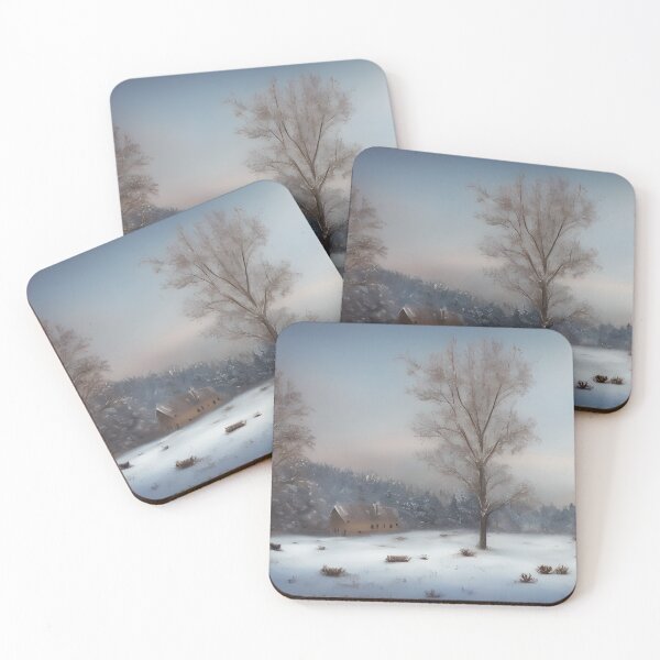 Item preview, Rustic Winter Morning Landscape Pastel Painting designed and sold by DigitalMandy.