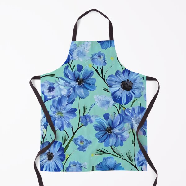 Artikelvorschau, Blaue Blumentapete entworfen und verkauft von The Love Quill.