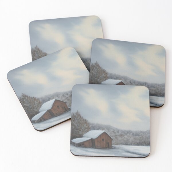 Item preview, Rustic Winter Morning Landscape Pastel Painting designed and sold by DigitalMandy.