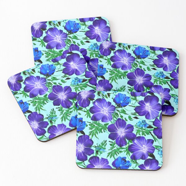 Artikelvorschau, Blaue Blumentapete entworfen und verkauft von The Love Quill.