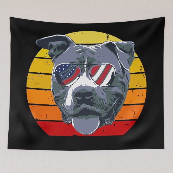 Item preview, Retro Sunset Pit Bull designed and sold by Sunset Design.