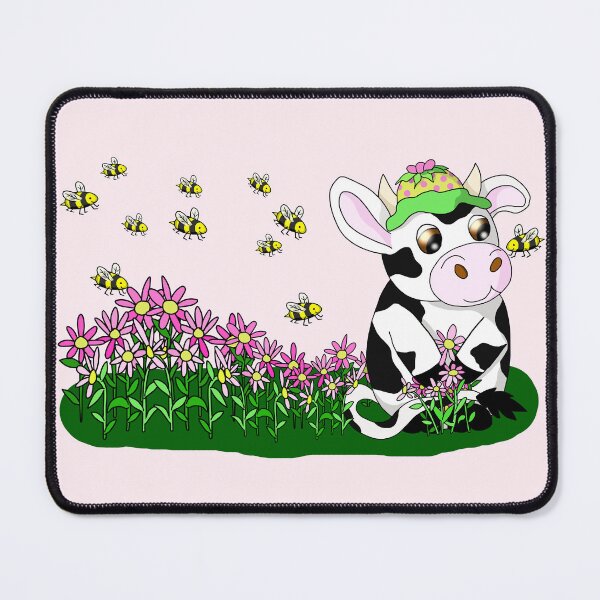 Item preview, cartoon cow and a bee designed and sold by BeingNow.