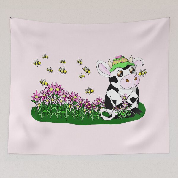 Item preview, cartoon cow and a bee designed and sold by BeingNow.