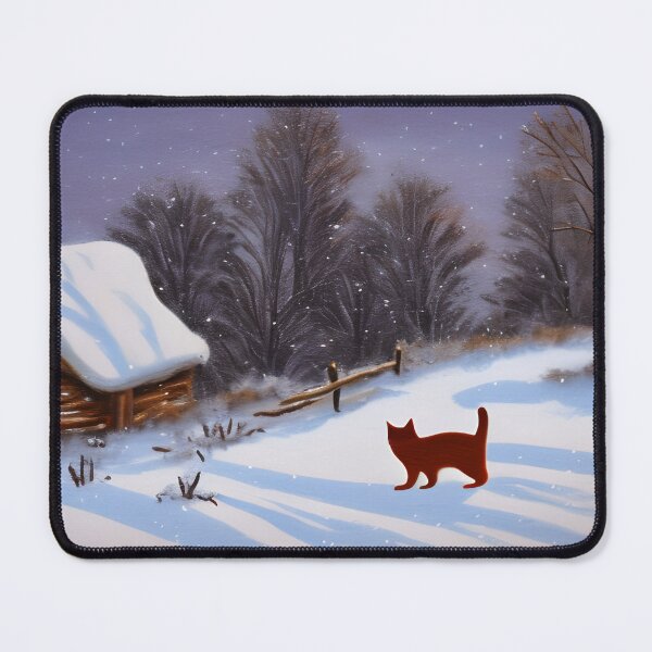 Item preview, Rustic Winter Morning Landscape With Cat designed and sold by DigitalMandy.