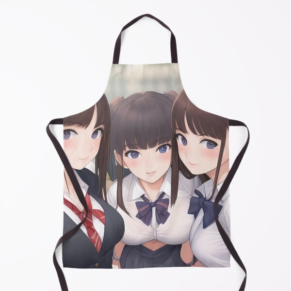 Item preview, Three cute anime school girls with big boobs designed and sold by 100PercentOtaku.