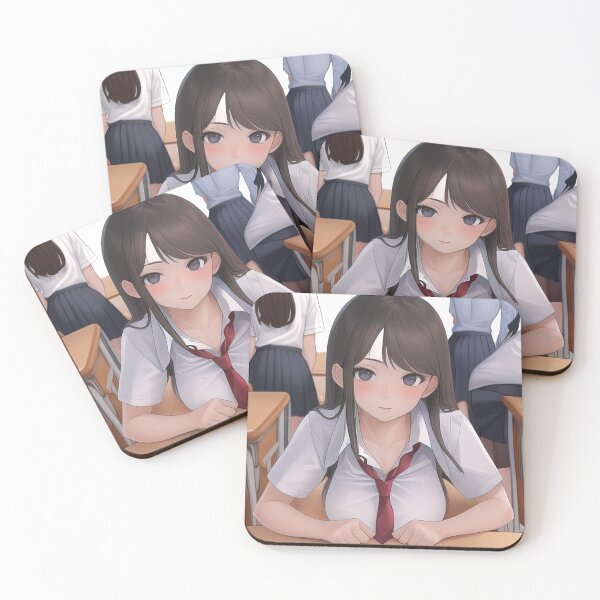 Item preview, Anime schoolgirl sitting at her desk designed and sold by 100PercentOtaku.