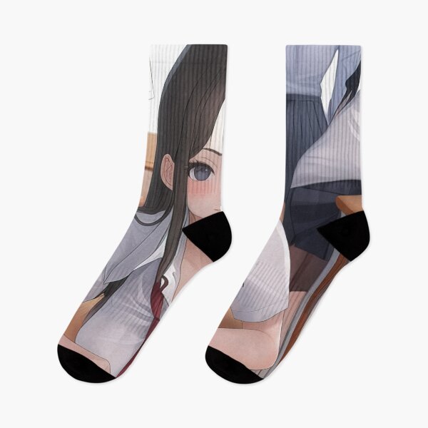 Item preview, Anime schoolgirl sitting at her desk designed and sold by 100PercentOtaku.