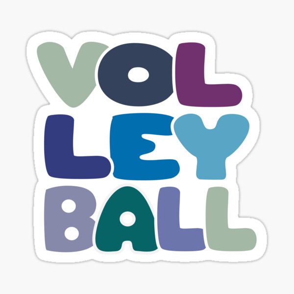 "Volleyball Bubble Letters Broken into 3 Lines" Sticker for Sale by rkaydesign Redbubble