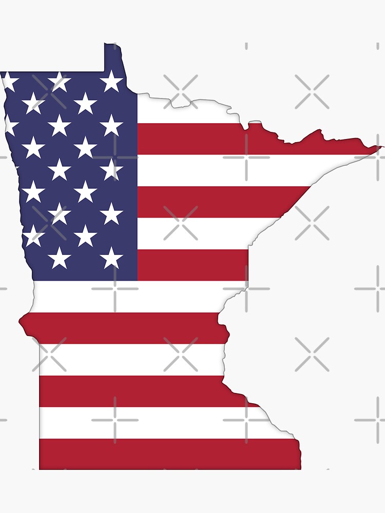 "Minnesota — USA Flag" Sticker For Sale By Heartusa | Redbubble