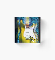 Electric Guitar #2 YELLOW Acrylic Block
