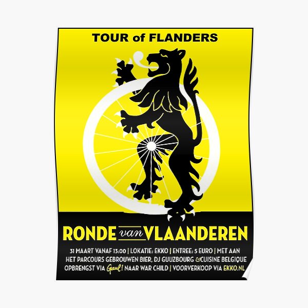 TOUR DES FLANDRES: Publicité sur les courses de vélos vintage Poster