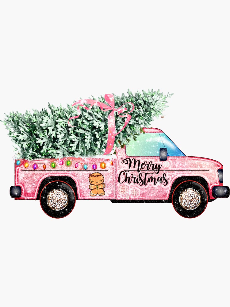 Pink Christmas Truck Vinyl Pink Christmas Truck Vinyl