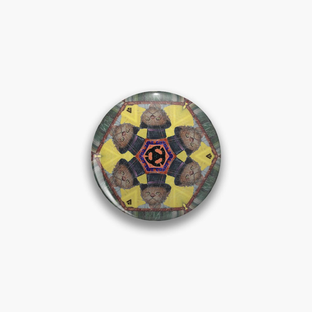 Psychedelic Amazing Cat Man Acid BATH | True Crime | Vintage Crime Stories Posters Reimagined | Mirror Pop Art Pin