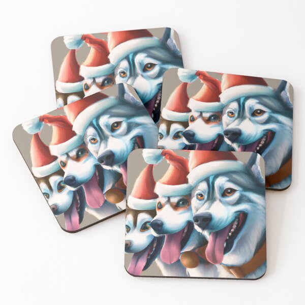 Item preview, Christmas huskies designed and sold by elevatedPrints.