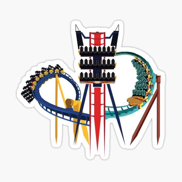 Rollercoaster Stickers for Sale Redbubble