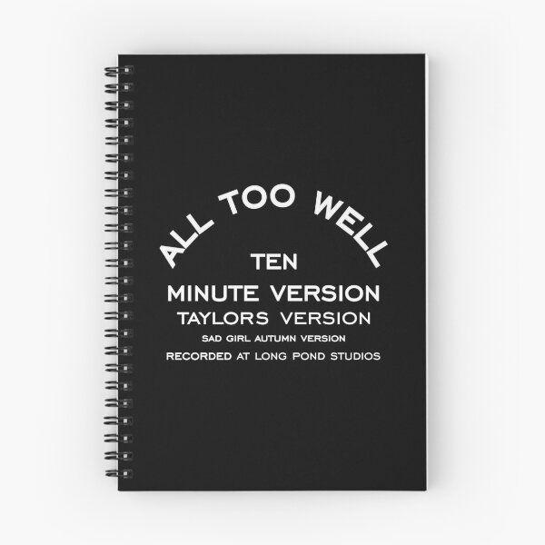 Item preview, all too well 10 minute version taylor's version sad girl autumn version recorded at long pond studios - black designed and sold by acciojoy.