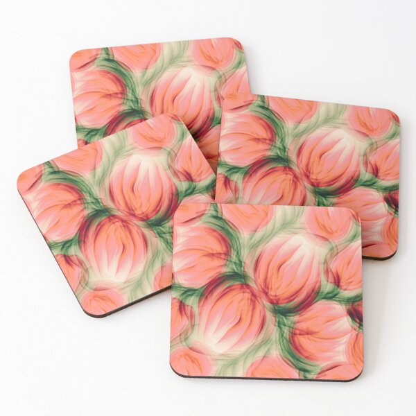 Item preview, Peach Tulips Watercolor Painting Floral Art  by Heva Weva designed and sold by Hevaweva.