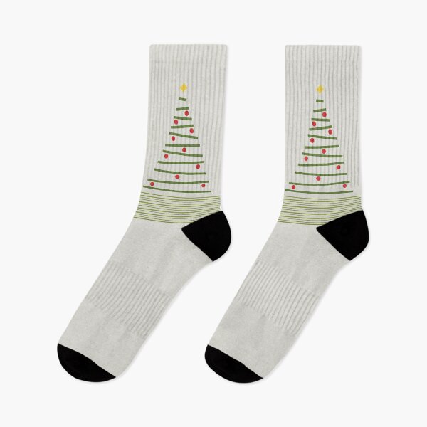 Item preview, Minimalist Christmas Tree Green Red Light Grey designed and sold by FAROSSTUDIO.