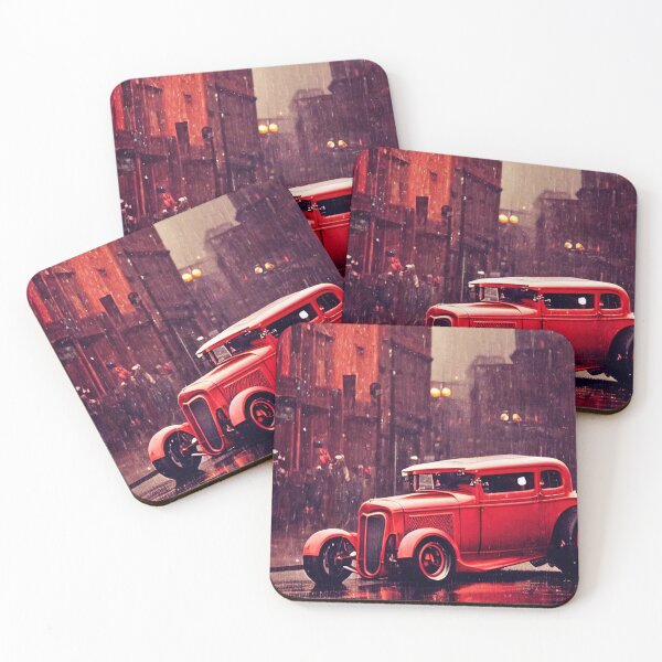 Item preview, Hot Rod in the Rain, a perfect gift for all American Hot Rod fans designed and sold by RodZnRoll.