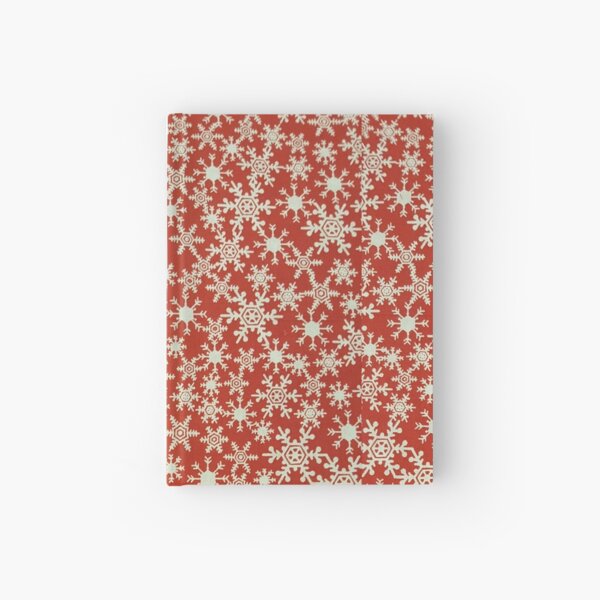 Christmas Red White Snowflakes Hardcover Journal