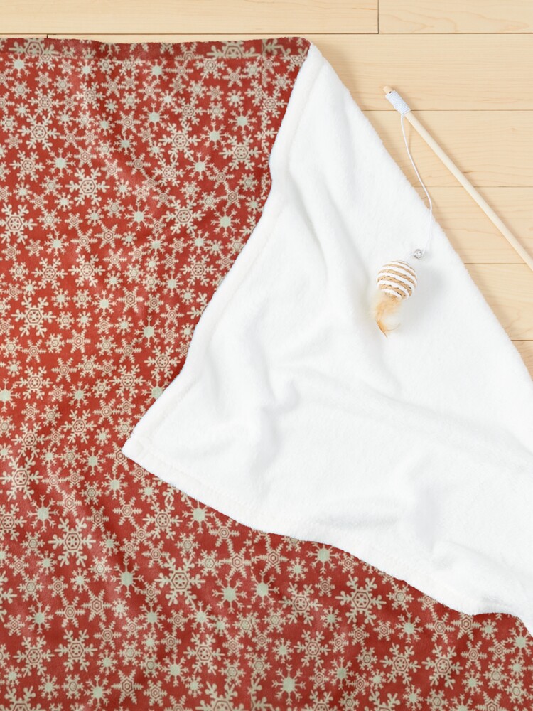 Alternate view of Christmas Red White Snowflakes Pet Blanket
