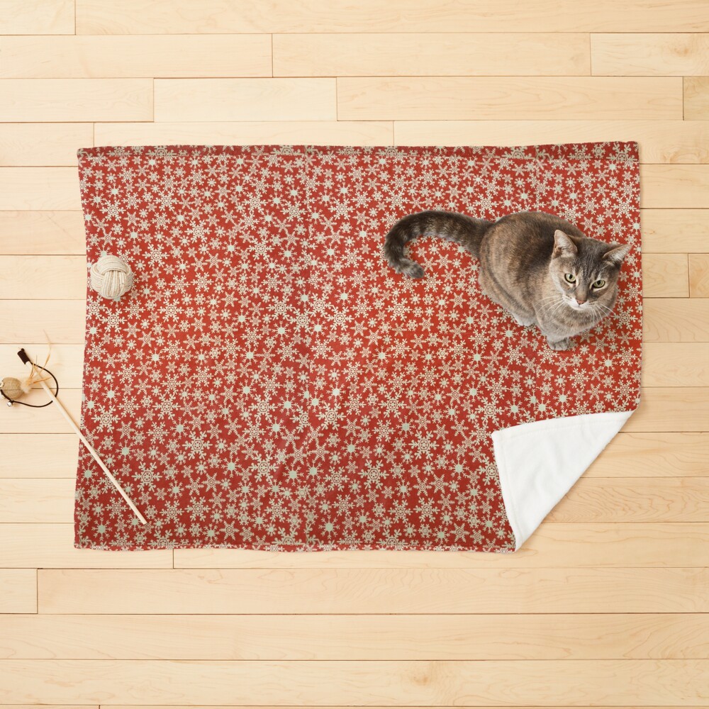 Christmas Red White Snowflakes Pet Blanket