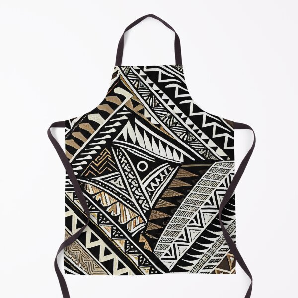 Item preview, Large Tribal Aesthetic Black and Gold Pattern Print Digital Painting designed and sold by CodeAndColors.