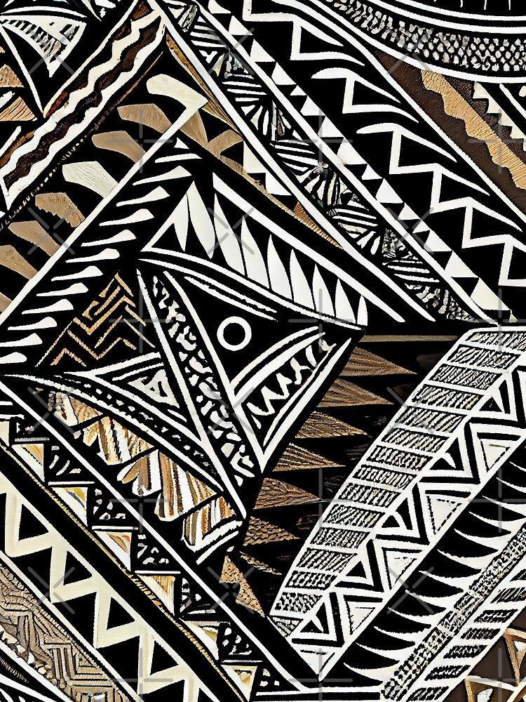 Thumbnail 3 von 3, Tuch, Large Tribal Aesthetic Black and Gold Pattern Print Digital Painting designt und verkauft von CodeAndColors.
