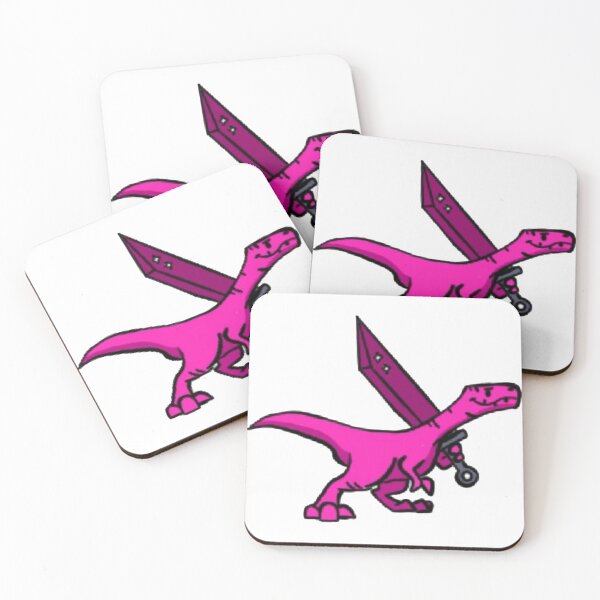 Item preview, Pink dino with a sword designed and sold by Kamryn Shelton.