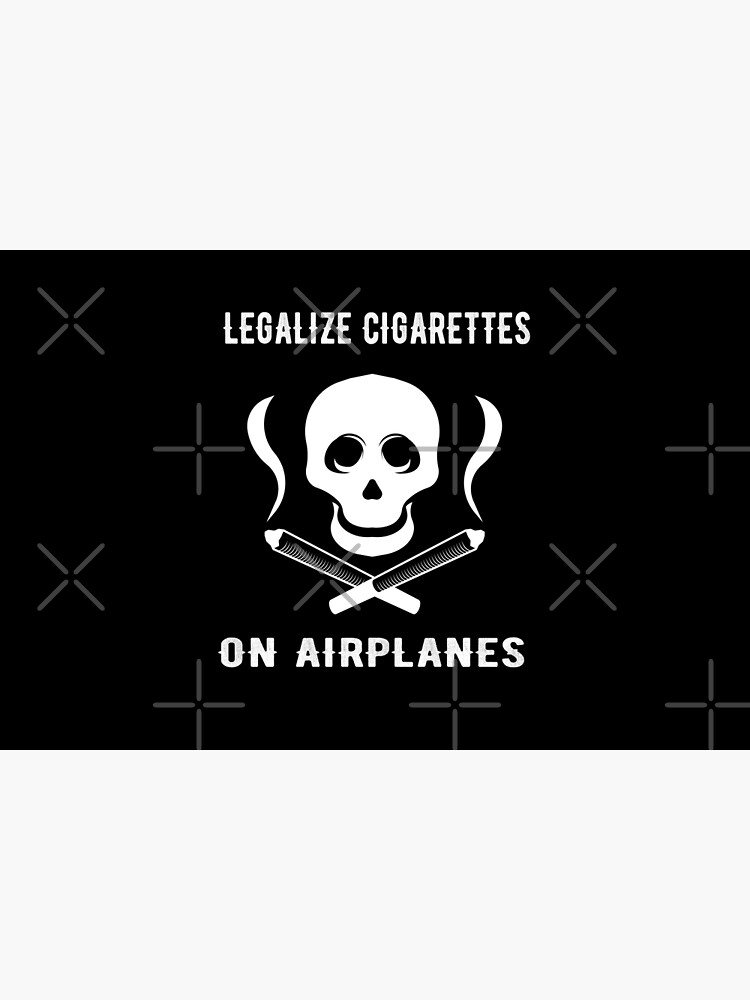Disover legalize cigarettes on airplanes - Cigarette addict SKULL Bath Mat