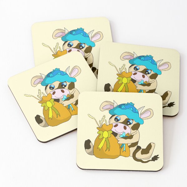 Item preview, cartoon cow in hay designed and sold by BeingNow.