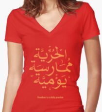 Freedom is a daily practice Women's Fitted V-Neck T-Shirt