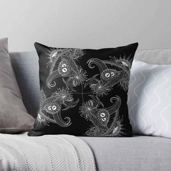 Design 51 x 4 black as pattern Throw Pillow