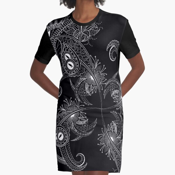 Design 51 x 4 black as pattern Graphic T-Shirt Dress