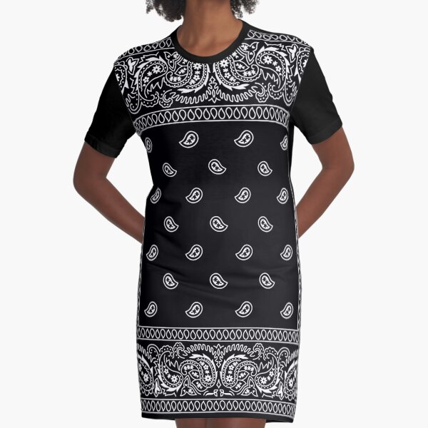 Bandanna Black Graphic T-Shirt Dress