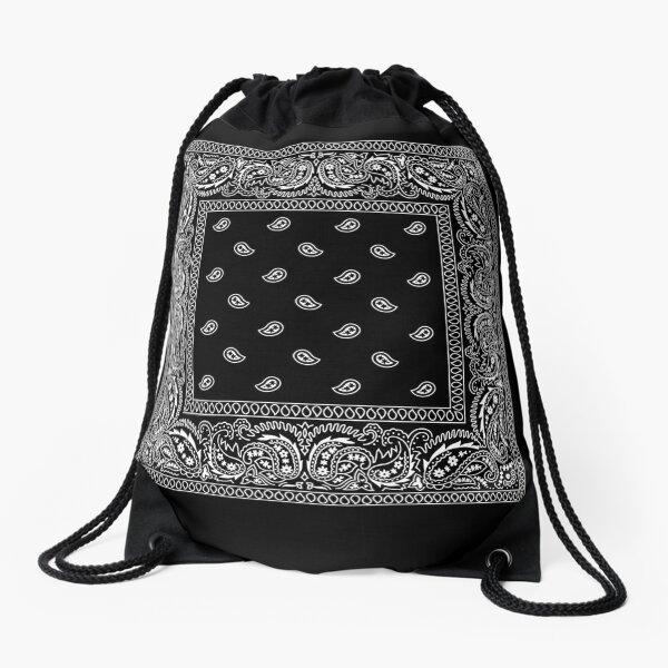 Bandanna Black Drawstring Bag