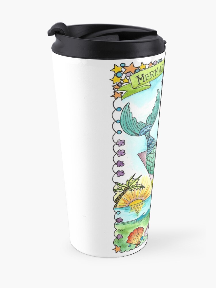 Alternate view of Mermaids Drink FREE! Travel Coffee Mug